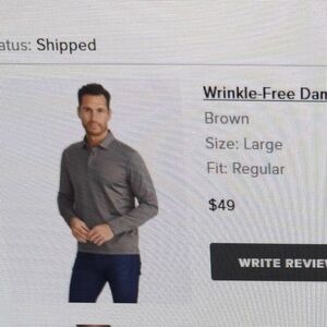 UNTUCKit Dark Brown long sleeved Polo Shirt size L